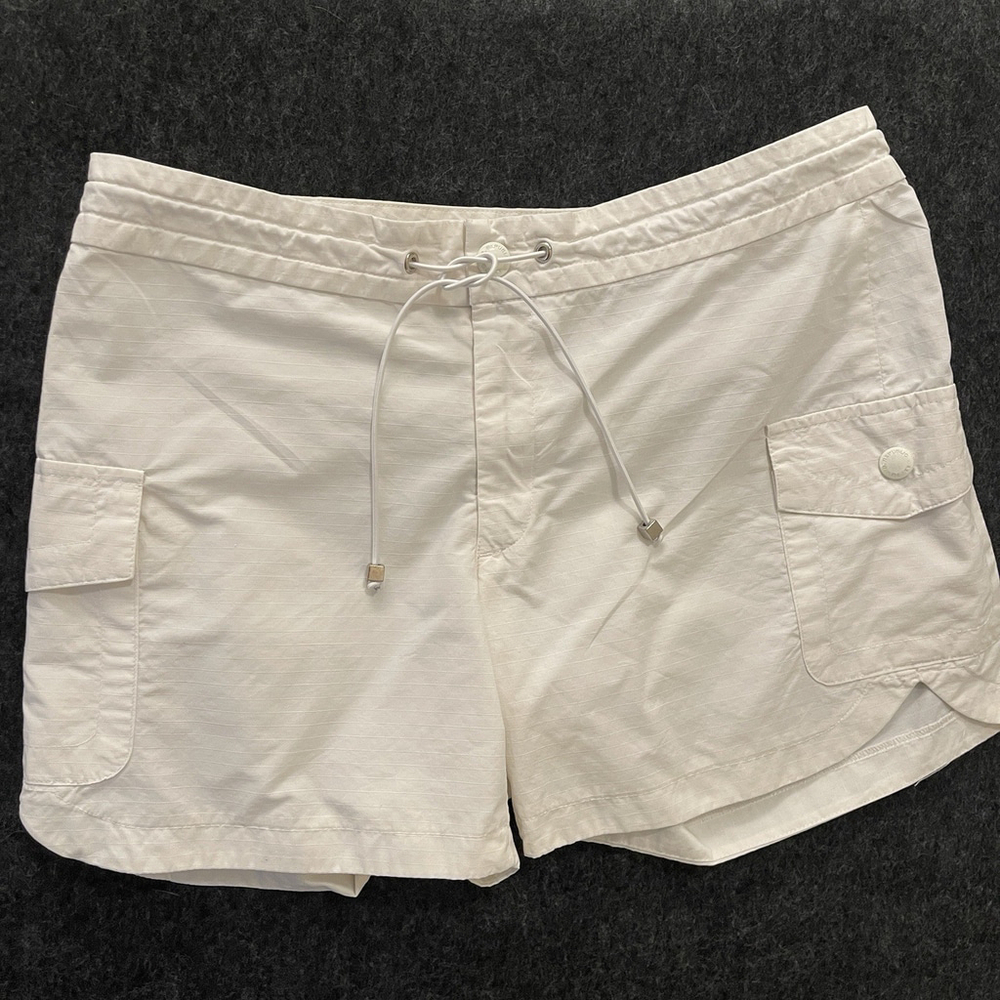 Banana Republic Women's Shorts 3” Drawstring White Cotton/Nylon Cargo Pockets 6